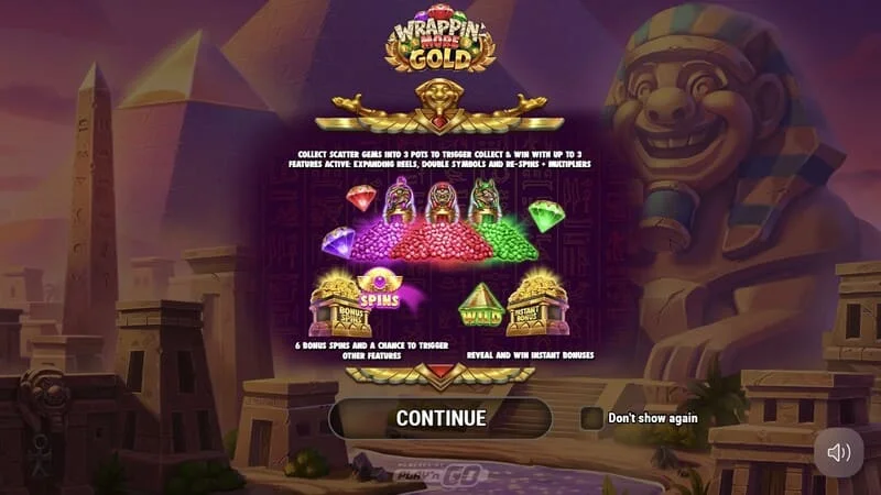 Wrappin' More Gold - เมนูหลักที่มีมัมมี่และพีระมิด